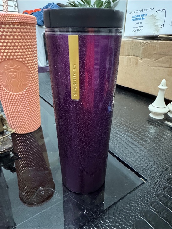 Starbucks Other - Starbucks Deep Purple Tumbler with Gold Accent